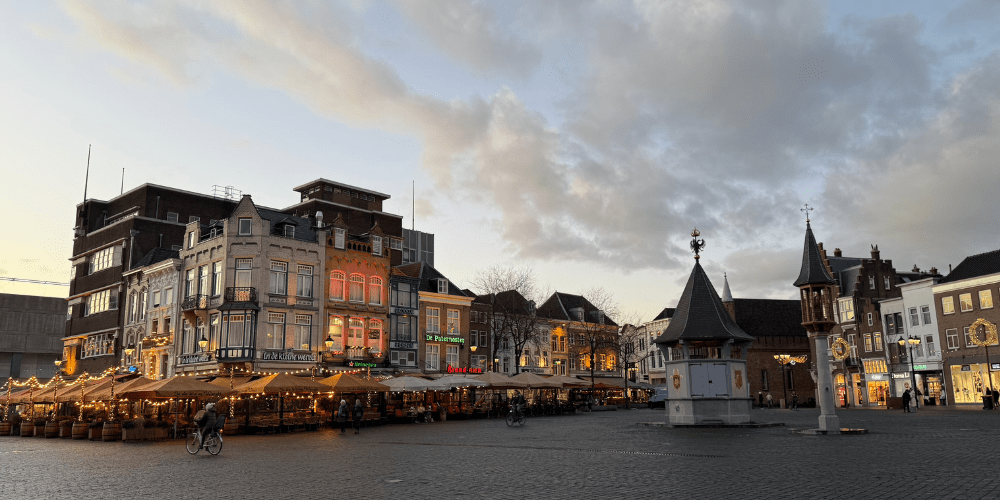 Markt of Den Bosch at sunset